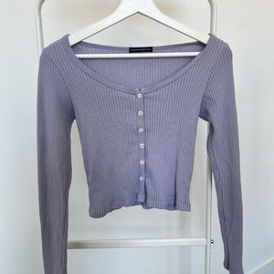 brandy purple button top